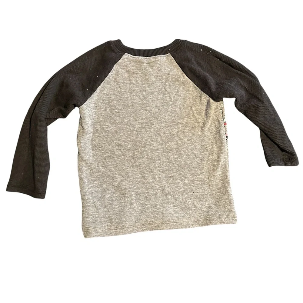 Disney Grey & Black Mickey Mouse Raglan Long-Sleeve Tee